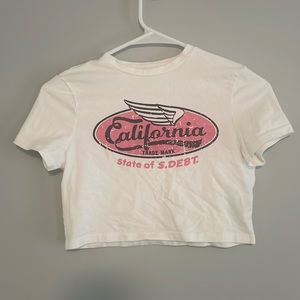 Cropped white California Tee